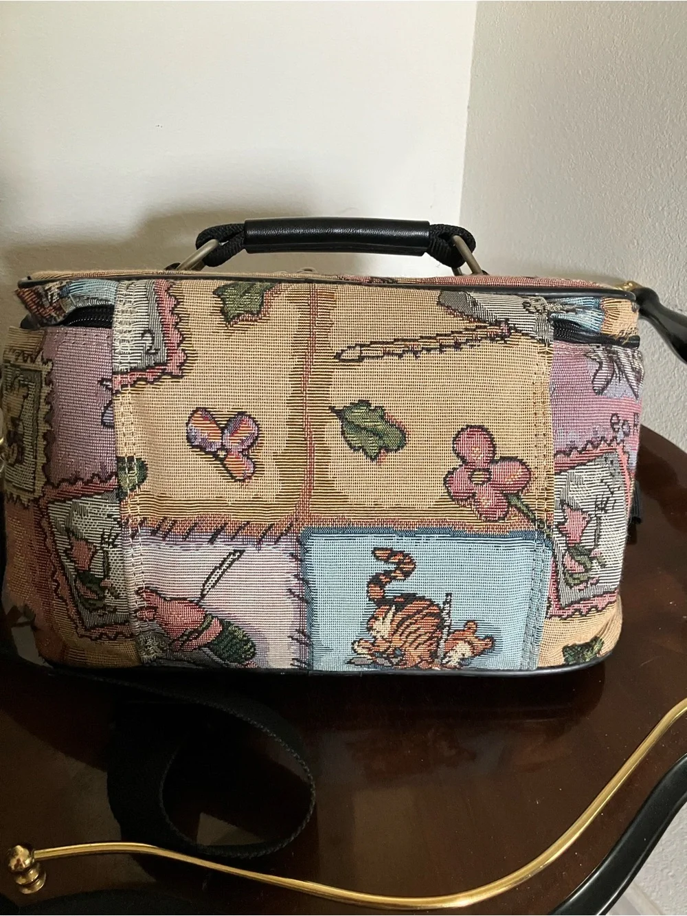 Vintage Winnie The Pooh Tapestry Cosmetic Case